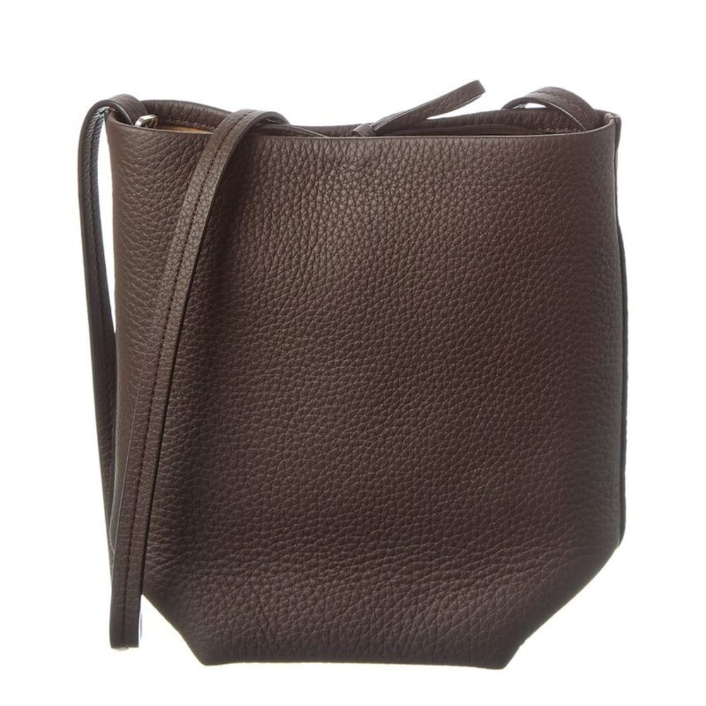 The Row Leather Crossbody, Brown